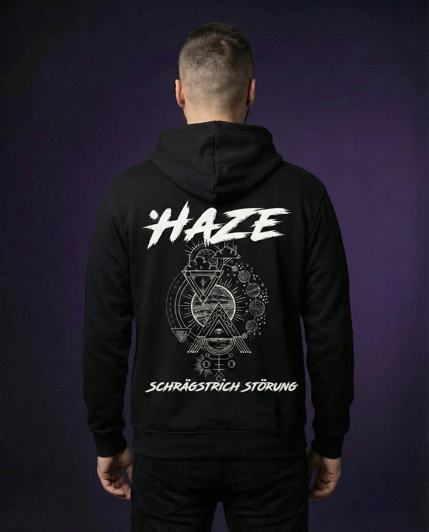 HAZE SCHRÄGSTRICH STÖRUNG COSMIC RITUAL - OVERSIZED ZIPPER HOODIE | HARDTEKK.DE - Street & Clubwear