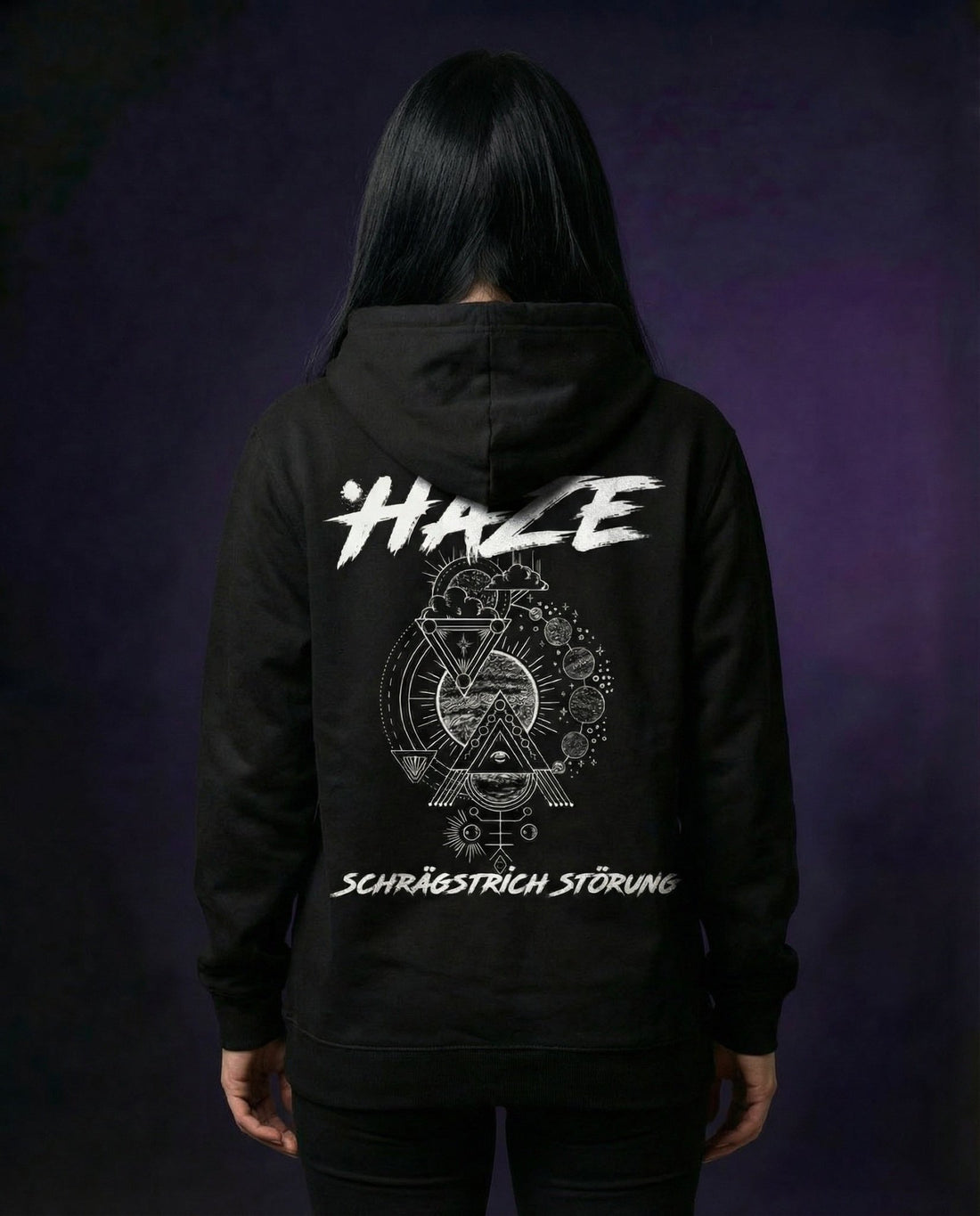 HAZE SCHRÄGSTRICH STÖRUNG COSMIC RITUAL - OVERSIZED ZIPPER HOODIE | HARDTEKK.DE - Street & Clubwear