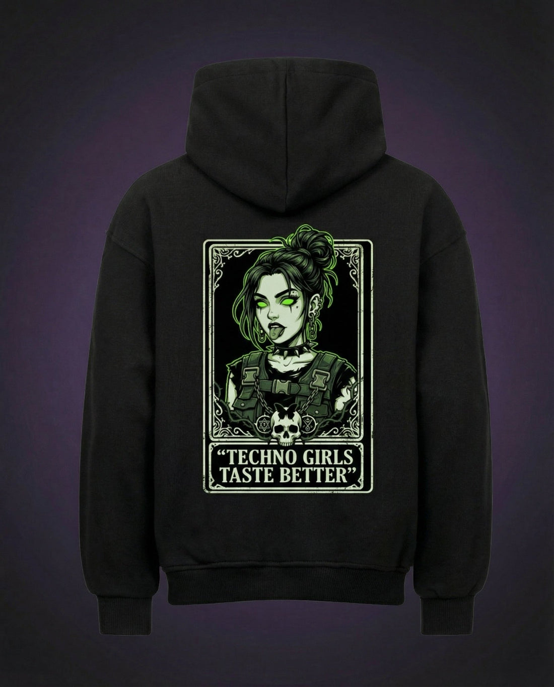 TECHNO GIRLS TASTE BETTER - OVERSIZED HOODIE | HARDTEKK.DE - Street & Clubwear