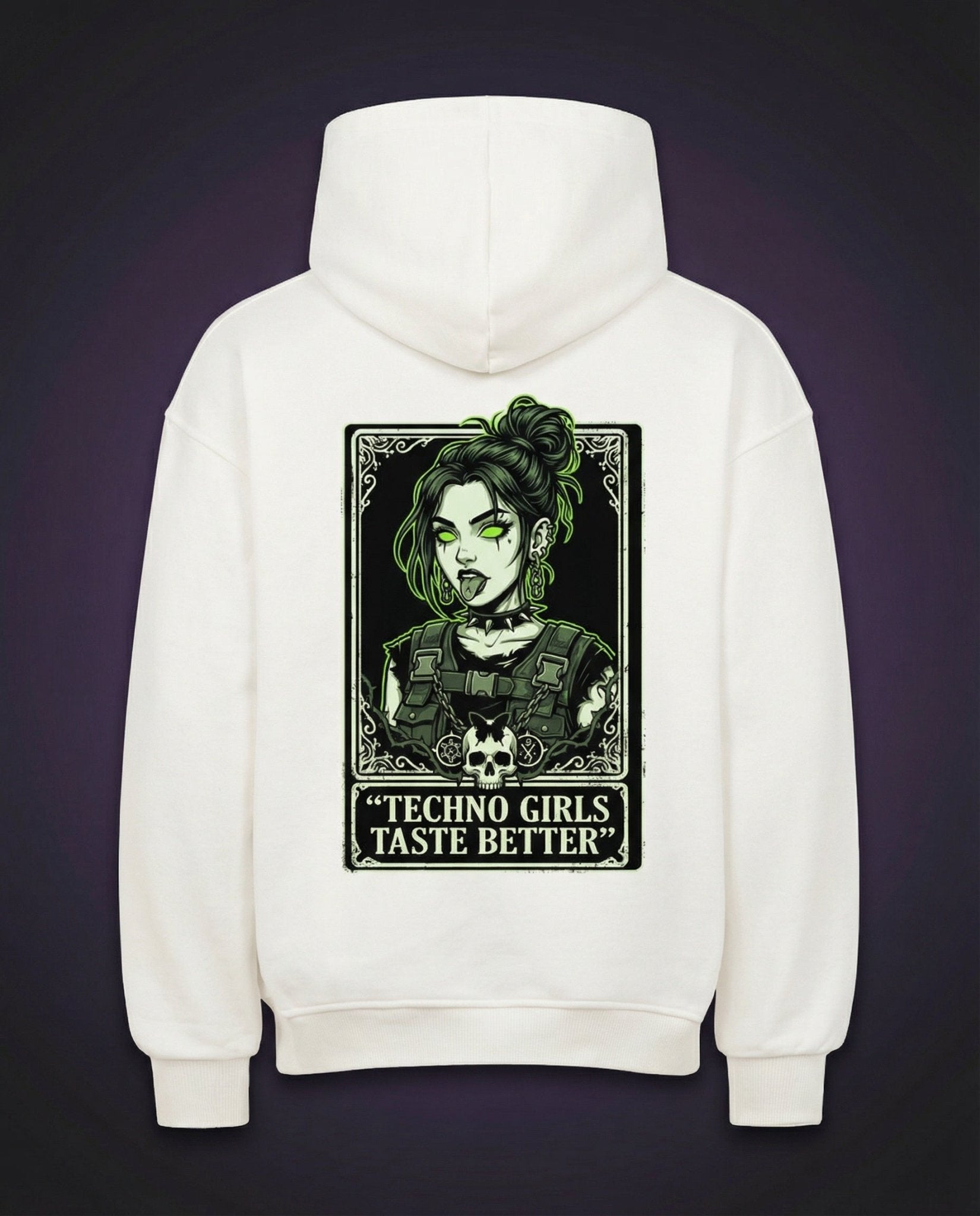 TECHNO GIRLS TASTE BETTER - OVERSIZED HOODIE | HARDTEKK.DE - Street & Clubwear