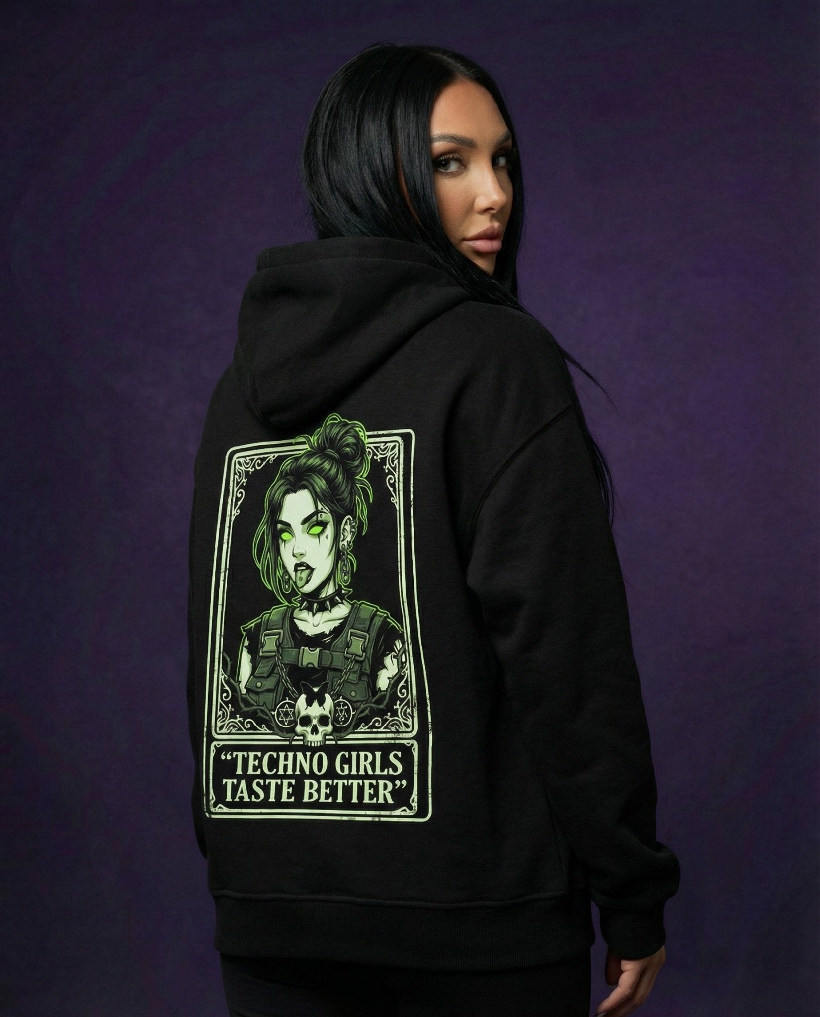 TECHNO GIRLS TASTE BETTER - OVERSIZED ZIPPER HOODIE | HARDTEKK.DE - Street & Clubwear
