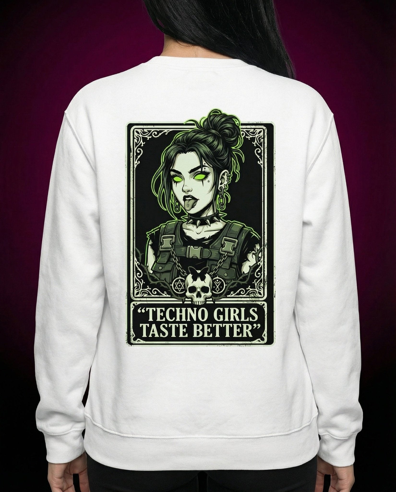 TECHNO GIRLS TASTE BETTER - PREMIUM ORGANIC SWEATSHIRT | HARDTEKK.DE - Street & Clubwear