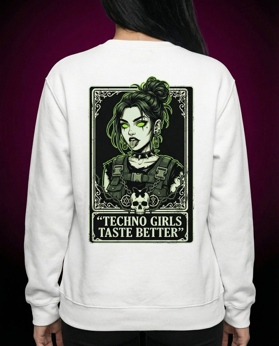 TECHNO GIRLS TASTE BETTER - PREMIUM ORGANIC SWEATSHIRT | HARDTEKK.DE - Street & Clubwear