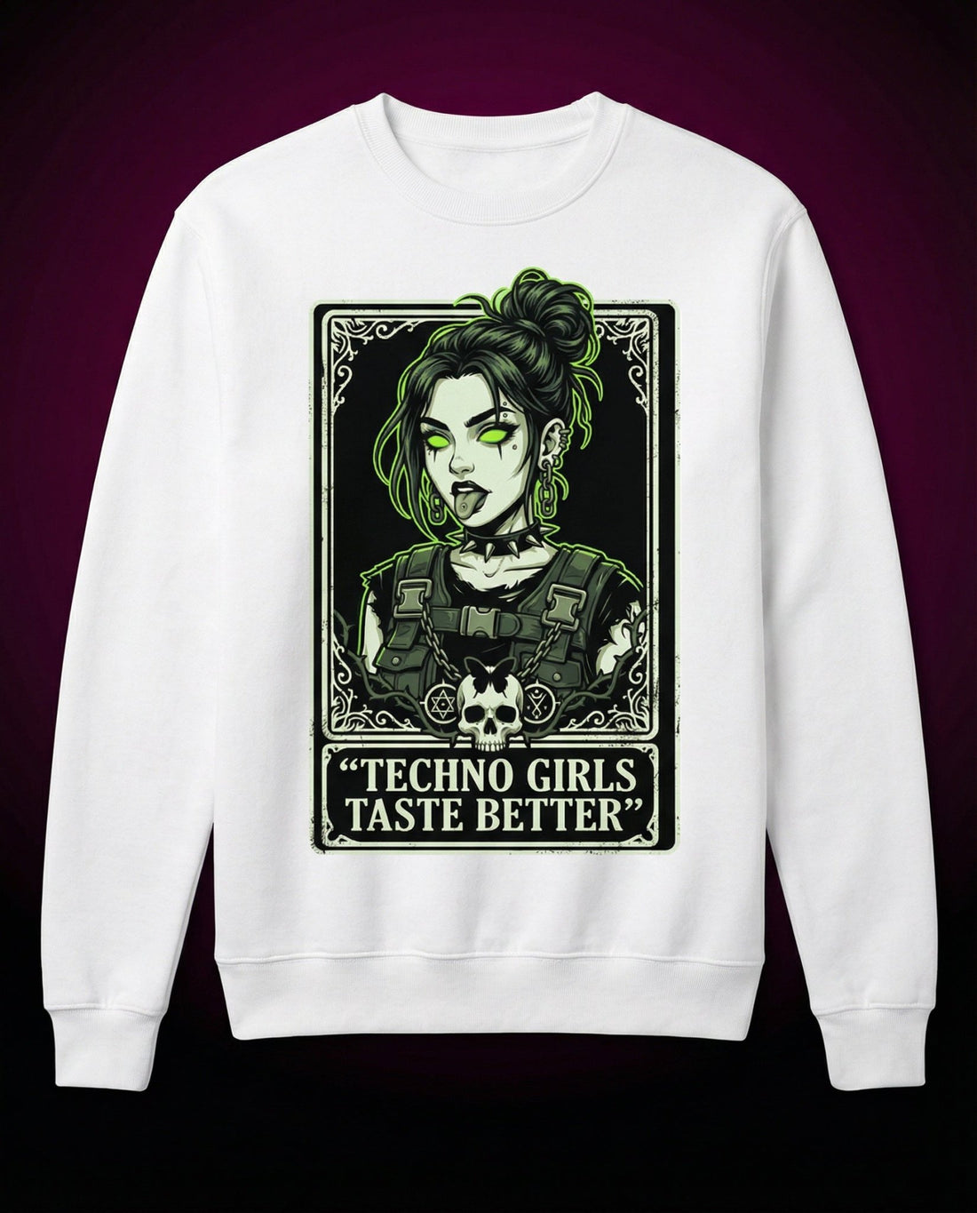 TECHNO GIRLS TASTE BETTER - PREMIUM ORGANIC SWEATSHIRT | HARDTEKK.DE - Street & Clubwear