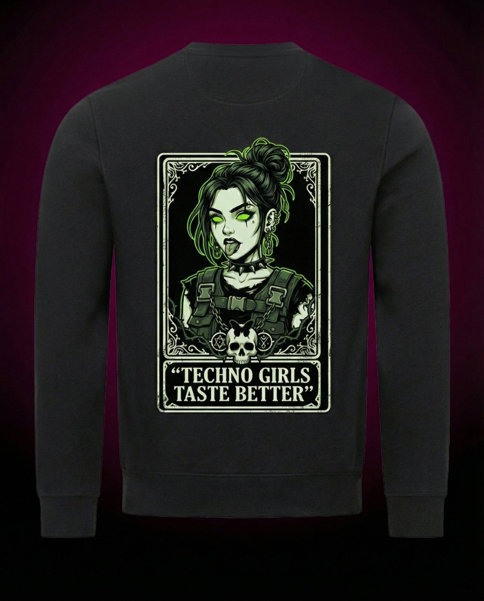 TECHNO GIRLS TASTE BETTER - PREMIUM ORGANIC SWEATSHIRT | HARDTEKK.DE - Street & Clubwear