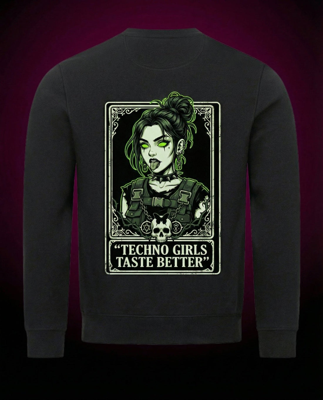 TECHNO GIRLS TASTE BETTER - PREMIUM ORGANIC SWEATSHIRT | HARDTEKK.DE - Street & Clubwear